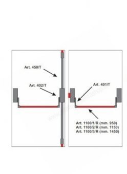 Kit bare antipanica usi 2 canate – inch. 1 pct. pe canat principal – cu maner ext. si cheie